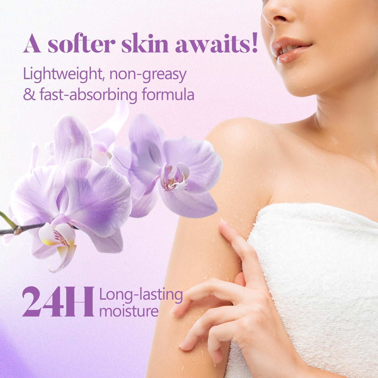 Spa Gifts for Women, Body & Earth 5 Pcs Gifts for Women Orchid Gift Sets for Women, Bath and Body Gifts Set, Valentines Day Gifts for Women, Self Care Bath Gifts for Women