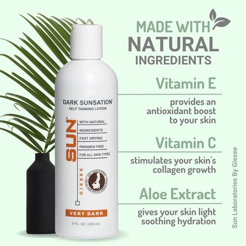 Sun Laboratories By Giesee Self Tanning Lotion, Tan Extender and Body Scrub - Very Dark Sunless Tanner for Natural Face & Body Self Tan - Gradual Self Tanning Lotion for Instant Sunless Glow