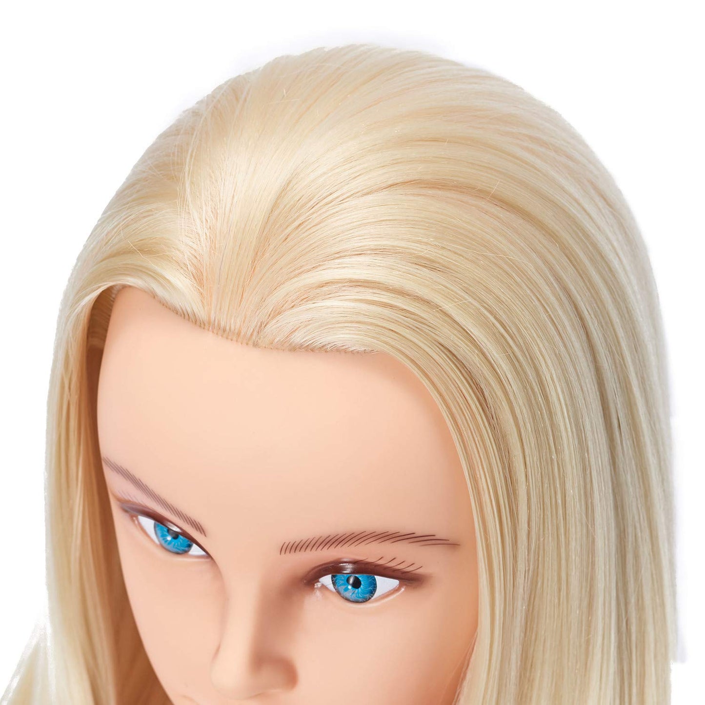 Hairlink 26-28'' Mannequin Head Synthetic Fiber Hair Styling Training Head Dolls for Cosmetology Manikin Maniquins Practice Head with Stand (6611W61320)