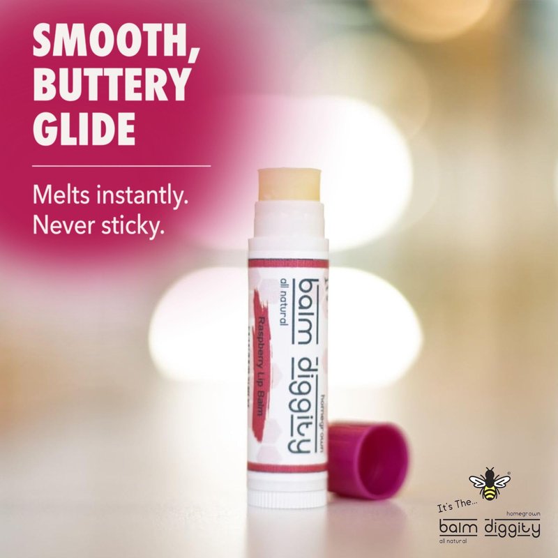 It’s The Balm Diggity Raspberry Lip Balm - Natural Scented Moisturizing Stick for Lips - Hydrating Smoothing Daily Conditioning Care with Shea Butter, Coconut Oil & Beeswax - 2-Pack