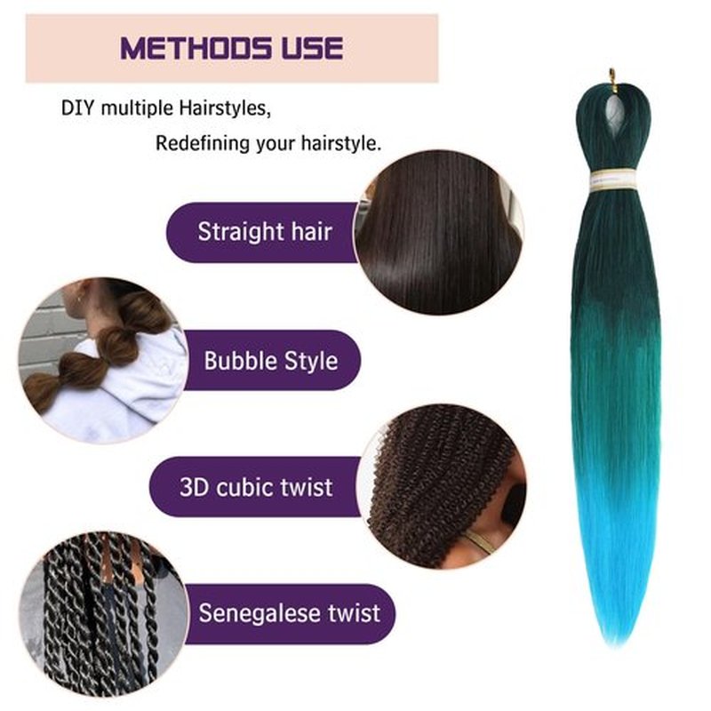Beyond Beauty Braiding Hair pre stretched, Braids Synthetic Fiber Ombre Yaki Texture, Natural Easy Twist Braids Crochet Hair Hot Water Setting hair extensions