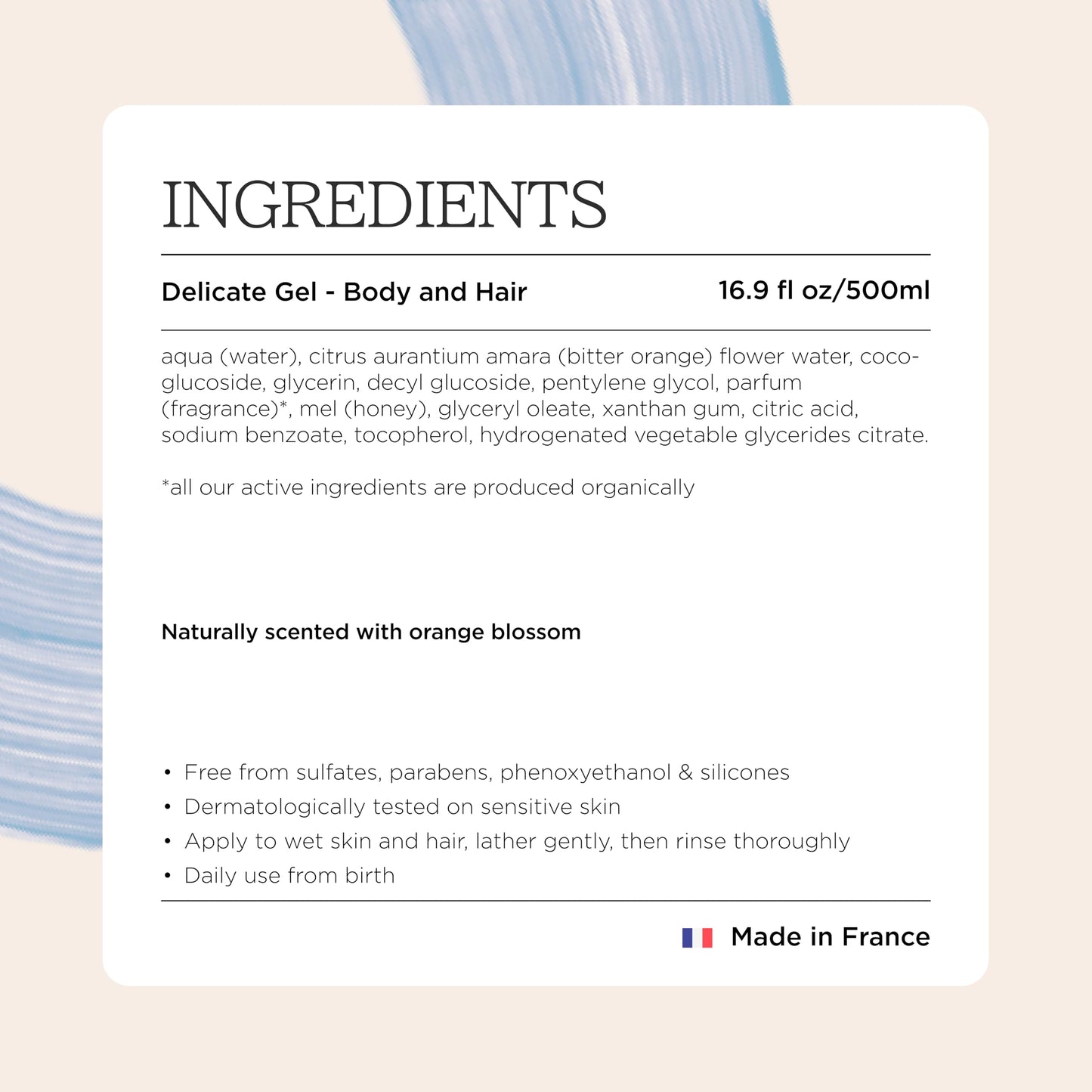 MINOIS PARIS Safe Baby Wash and Shampoo Premium French - 16.91 fl oz