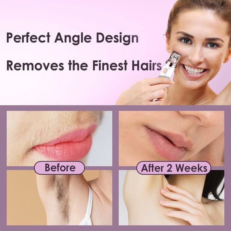 Gurelax Facial Epilator Hair Remover, Rechargeable Hair Removal Epilator for Women, 2-in-1 Electric Epilator & Shaver for Face, Finger, Portable Lipstick Styling Epilation System