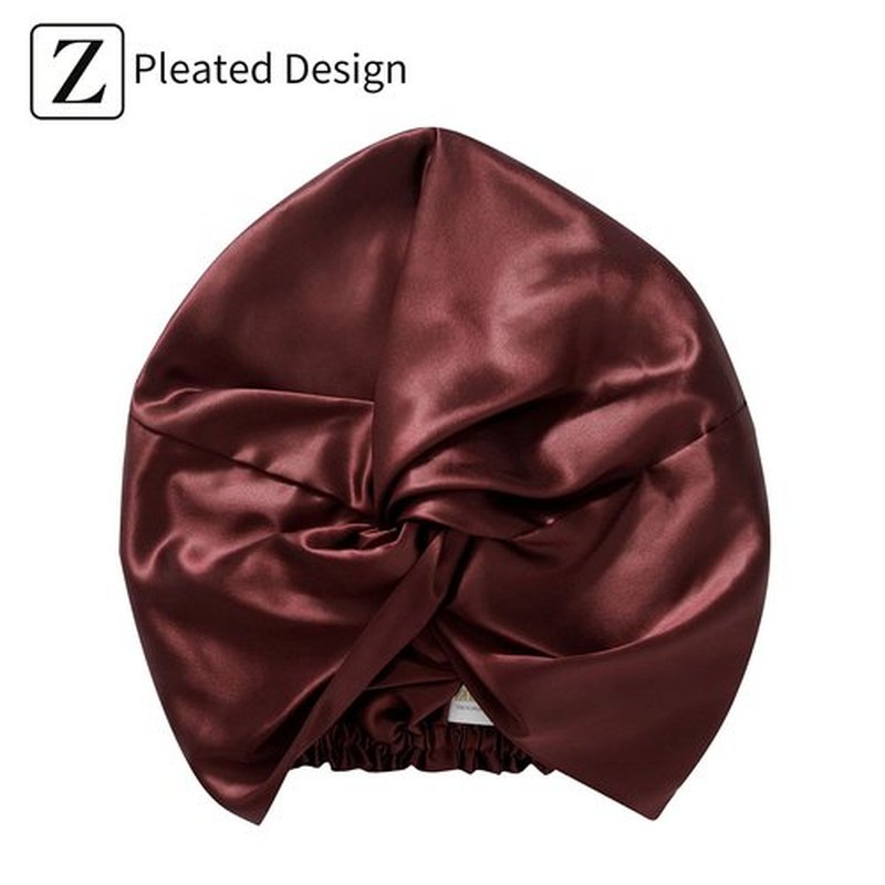 ZIMASILK 22 Momme 100% Mulberry Silk Bonnet for Sleeping & Women Hair Care, Highest Grade 6A Silk hair wrap for sleeping with Premium Elastic Stay On Head (1Pc, Burgundy)