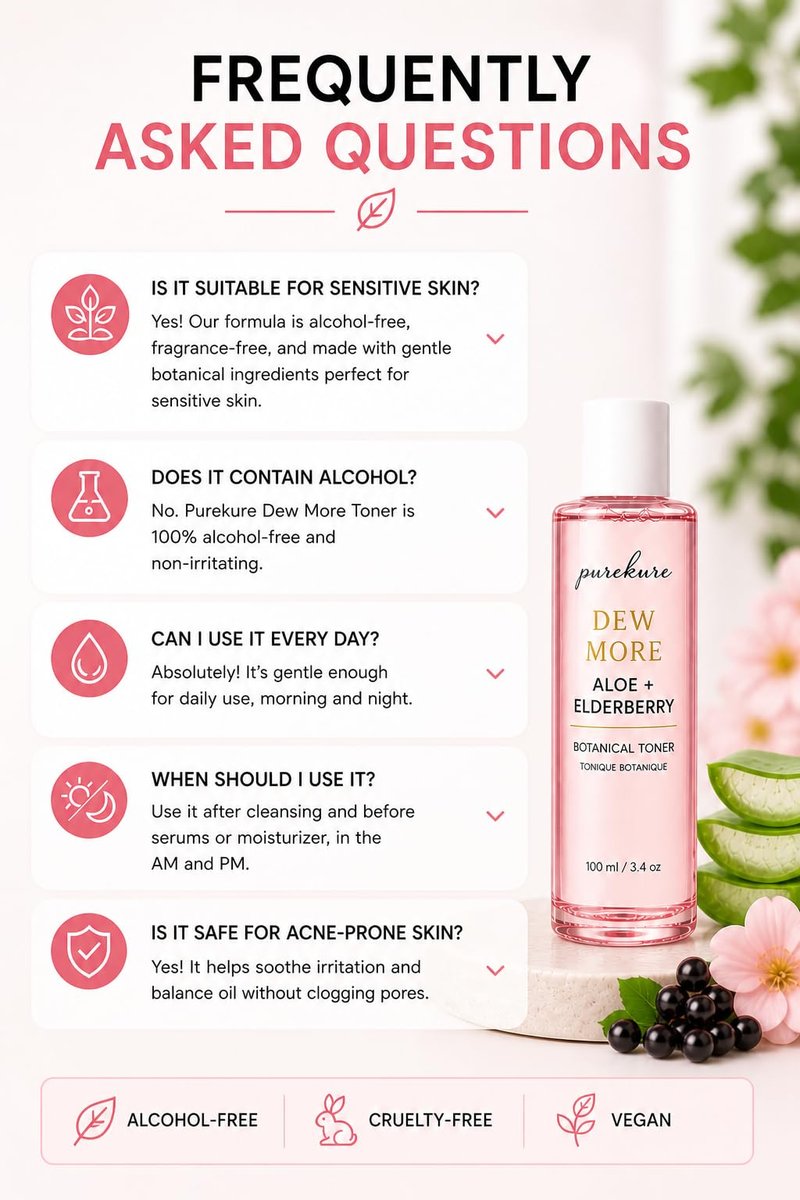 Aloe & Elderberry Facial Toner, Organic, Alcohol-Free, Hydrating Face Toner for Sensitive Skin – Soothing & Pore Minimizing, Gentle Glow Boosting Toner, 100ml