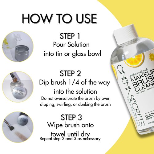 Cinema Secrets Professional Makeup Brush Cleaner, 4 fl oz, Lemon