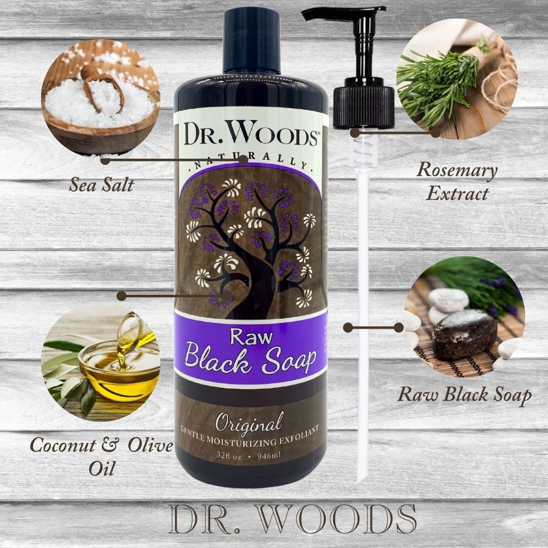 Dr. Woods African Black Castile Soap - Moisturizing Liquid, 32oz (2-Pack)