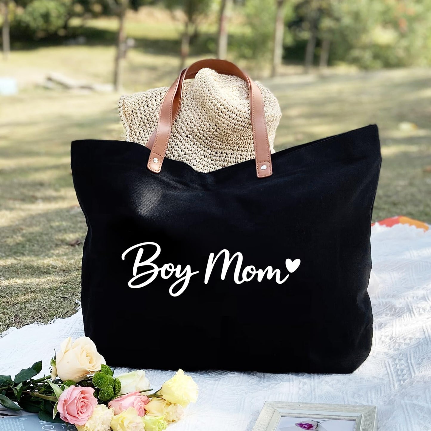 Lamyba Boy Mom Gifts, Mothers Day for Mom of Boys, Funny Mom Tote for Birthday,Everyday Use
