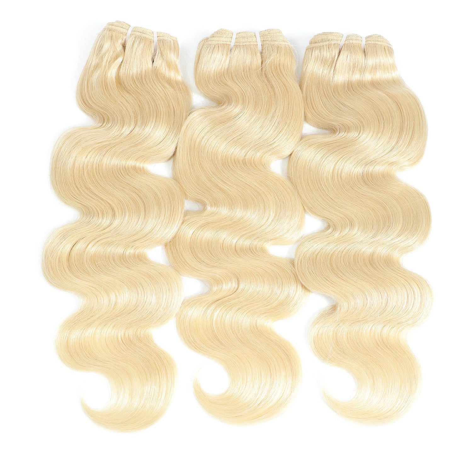 613 Bundles with Closure Blonde Human Hair Bundles with Closure (16 18 20+14)- 12A 100% Brazilian Virgin Hair Bundles with 4x4 Transparent Lace Closure, Body Wave Bundles with Closure