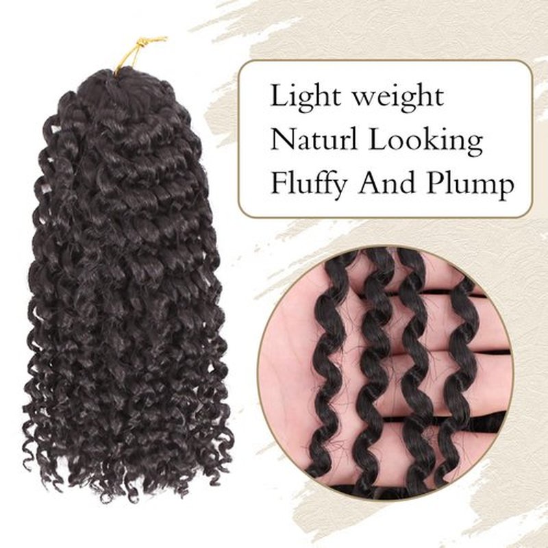 6 Packs of 8 Inch Short Passion Twist Crochet Hair Kinky Curly Braiding Hair for Black Women Crochet Braids with Curly Texture Hair Extensions (6 Packs, 8 Inch,4#)