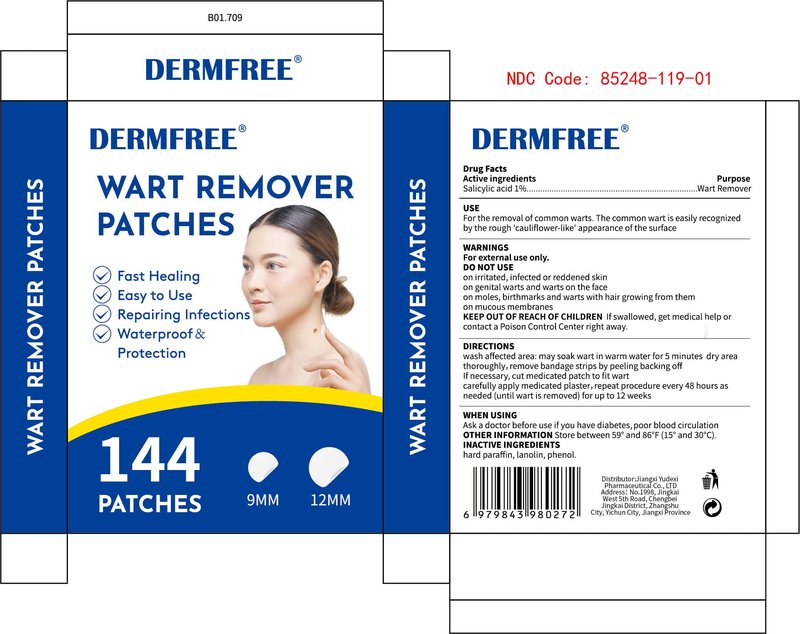 DERMFREE Wart Treatment Patches with 1% Salicylic Acid, Thin Waterproof Hydrocolloid Stickers for Hands & Feet, Discreet Protective Covers, 144 Count