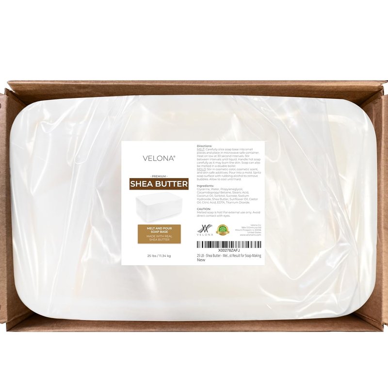 Shea Butter Melt and Pour Soap Base - 25 LB Bulk | SLS/SLES Free Natural Soap-Making Bars