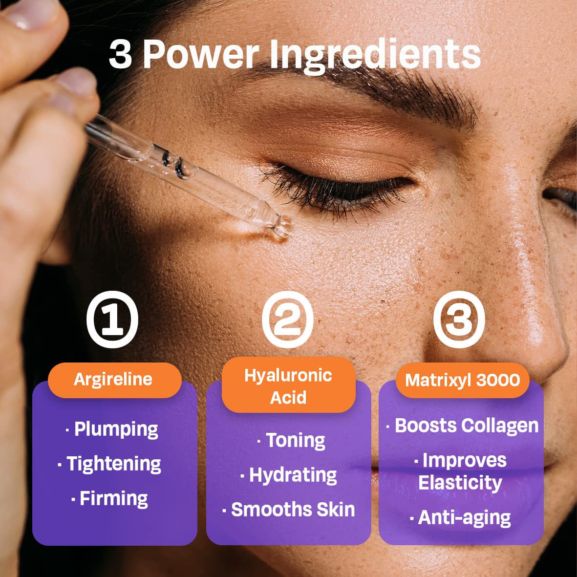 IQ Natural Argireline & Matrixyl 3000 Serum - Anti-Aging Peptide Serum for Face, Hydrating Face Serum for Women and Men, 1oz