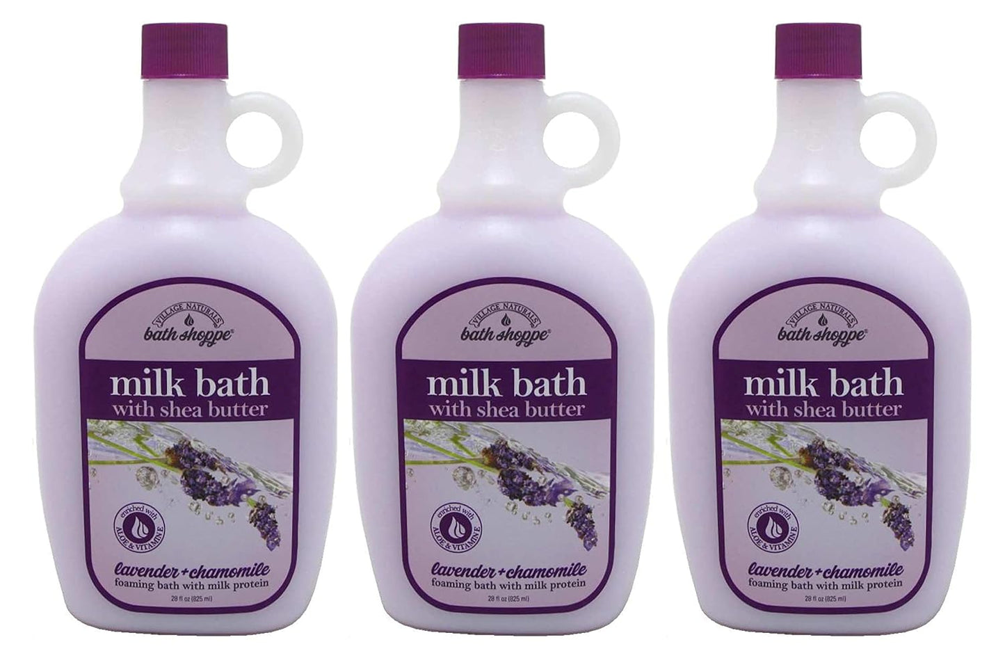Village Nat. Bath Milk Bath Ultra-Moist Lavendr/Chamo 28 Ounce (828ml) (3 Pack)