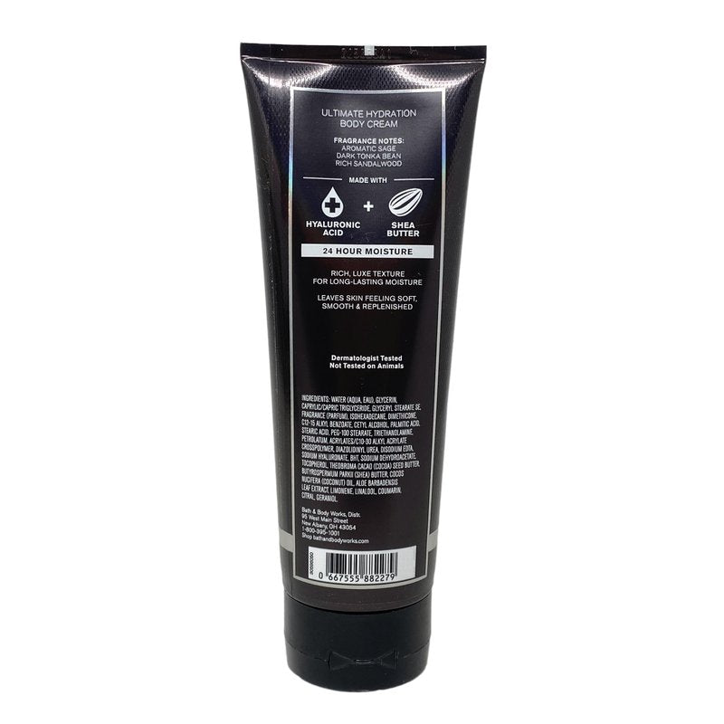 Bath & Body Works Men's Collection Black Tie 2 Pack Body Cream Bundle With a Clay Baby Bar Soap - Full Size