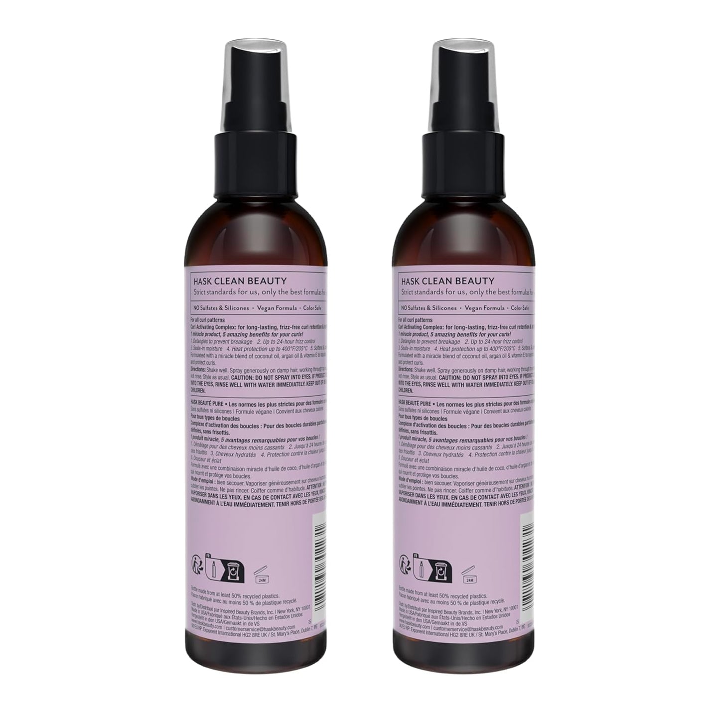 5-in-1 HASK Curl Care Leave-In Spray Conditioner Bundle - Vegan, Color Safe, Sulfate & Paraben Free
