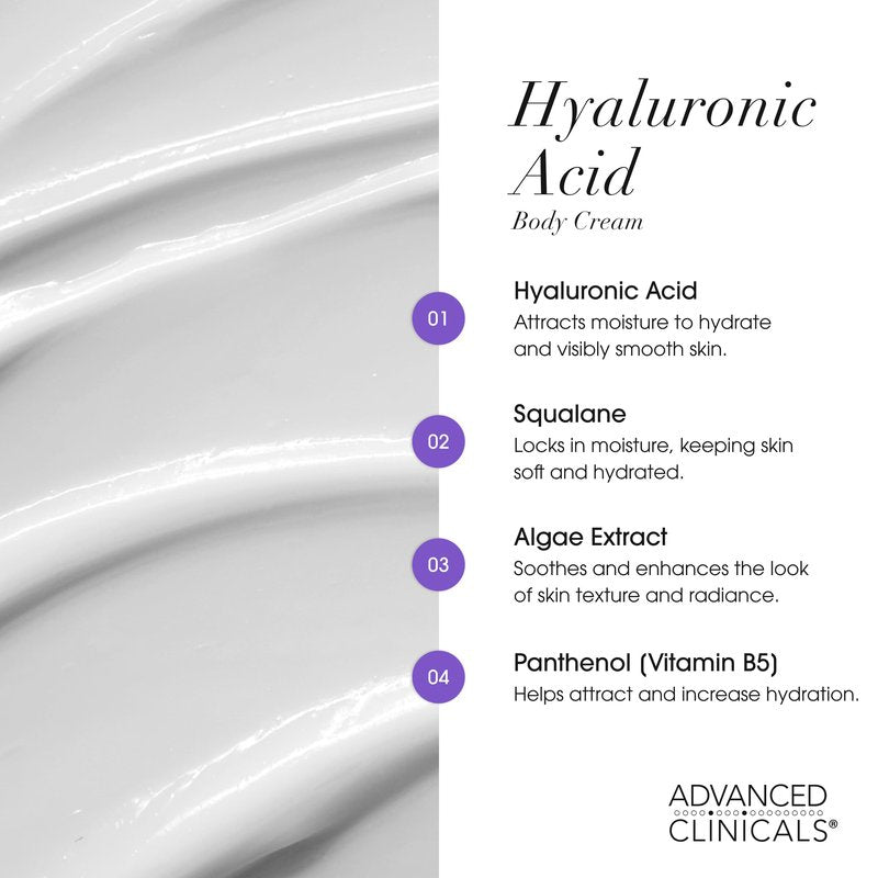 Advanced Clinicals Collagen Peptides Body Lotion + Hyaluronic Acid Moisturizer 2PC Skincare Set For Women & Men | Dry Skin Moisturizing Body Cream Helps Diminish Appearance Of Crepey Skin, 2PC Bundle