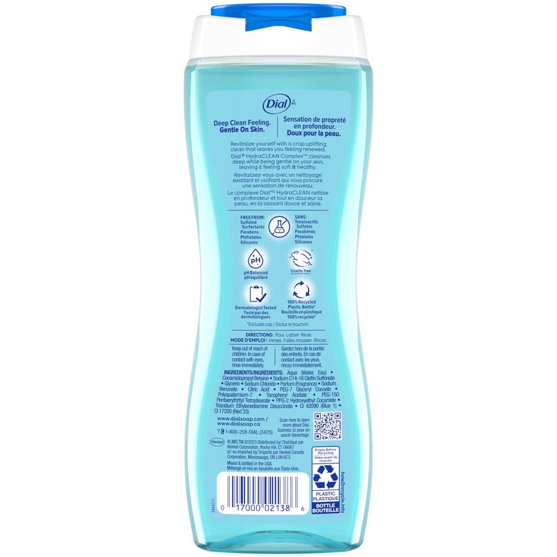Dial Softening Body Wash, Spring Water, 21 fl oz (Pack of 4)