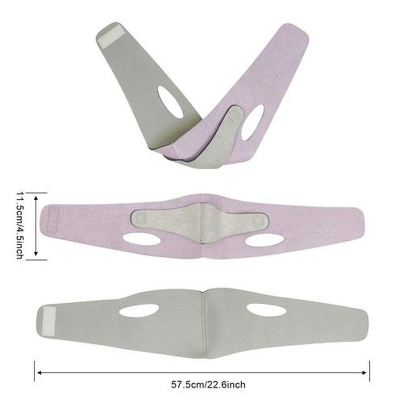 Double Chin Strap, FERNIDA V Line Chin Strap Lifting Mask Reusable Face Strap for Women and Men, Pink