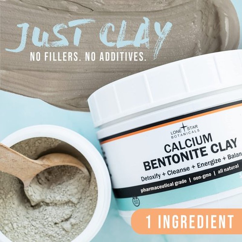 Calcium Bentonite Clay Healing Powder - Pure Pharmaceutical, Better Than Food Grade - Face, Body & Hair Detox Mask, for Internal Use, Natural Mud Masks, Deep Pore Cleansing for Health & Beauty