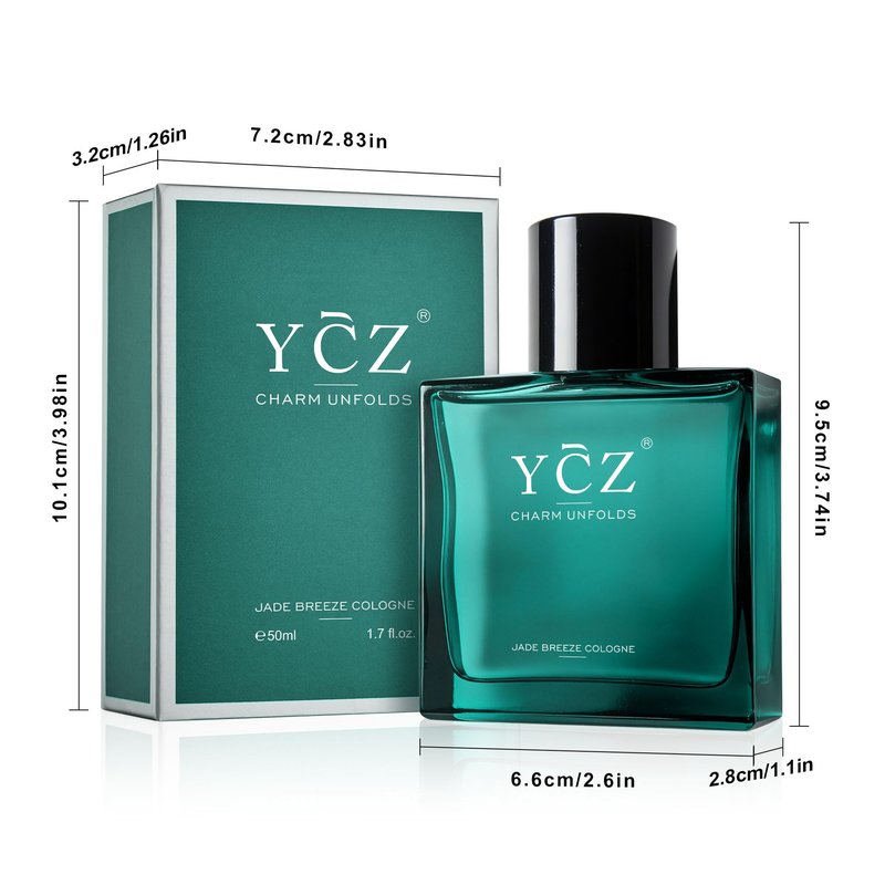 YCZ JADE BREEZE Cologne for Men – Aromatic Citrus Fragrance with Lemon, Verbena & Fresh Tea Notes, Amber & Musk Base, Long-Lasting Eau de Parfum Showcasing Unique Taste for Daily Wear, Office & Casual