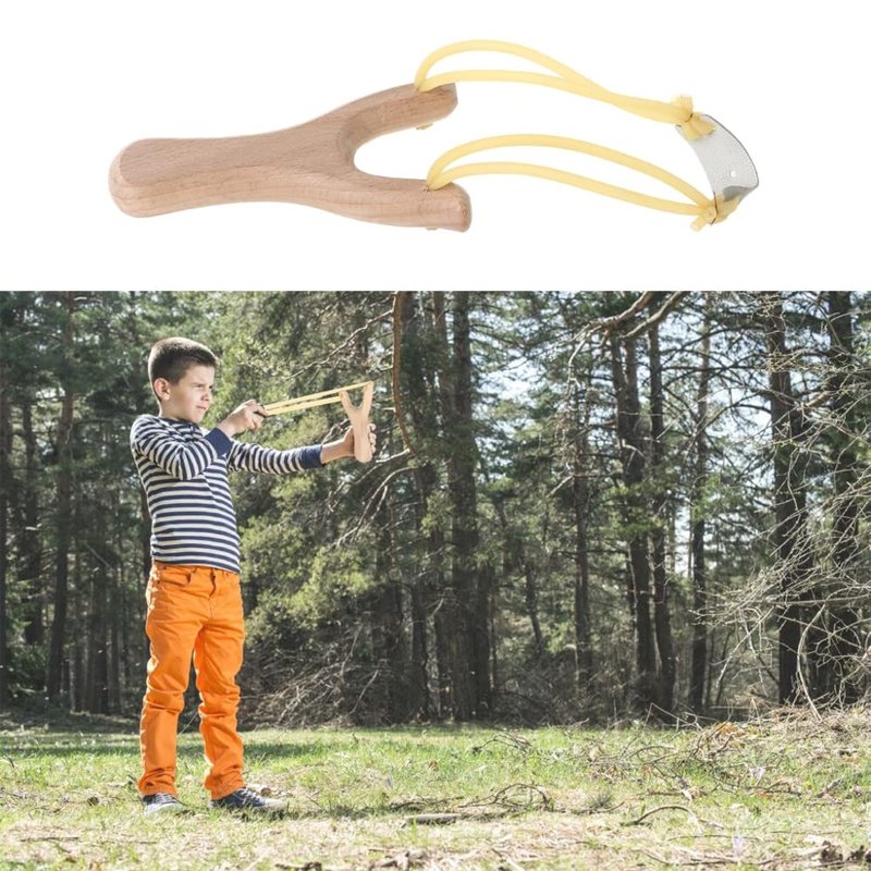 RWHXRWY Beginner-Friendly Wooden Catapult Toy, Outdoor Hunting Skill-Training Catapult Toy, Used for Enhancing Focus, Physical Coordination and Muscle Control, as Well as Relieving Stress. 4 Pack