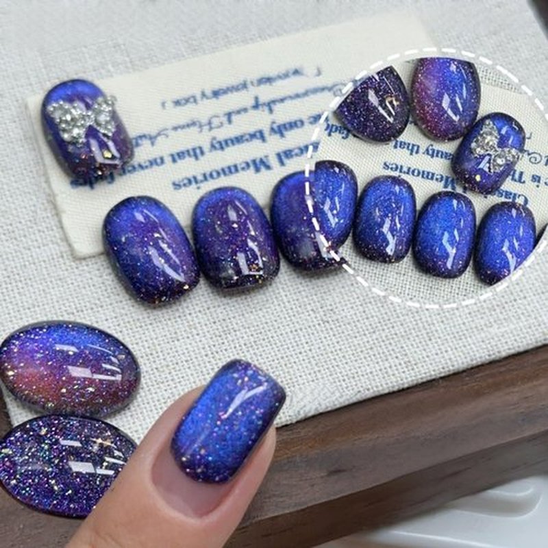 ADHERE Amber Stone Fairy Tale - 12ml Cat Eye Gel Nail Polish 1pc Gel Polish Soak off Holographic Magnetic Nail Polish for Nail Art Manicure Salon DIY at Home (Elixir)