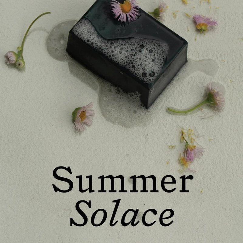 Summer Solace Tallow Soap Bar All-Natural Face & Body Wash Brick Exfoliating Deeply Cleansing & Soothing for Dry, Hardworking Hands Activated Charcoal Bar Soap 3.5oz (Gardeners)