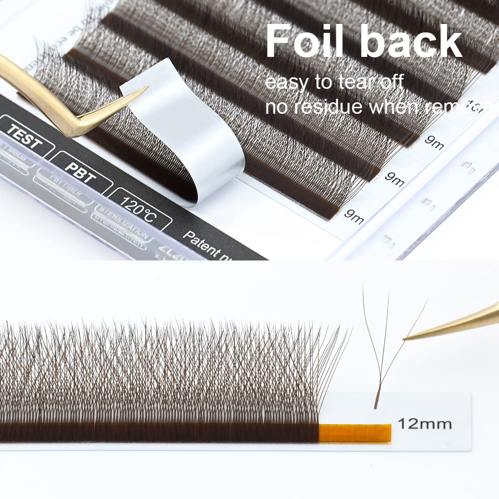 NAGARAKU W Eyelash Extension 3D Volume Premade 0.07mm C curl 8-12mm mix Faux Mink Dark Brown Cluster Easy Fanning yy Eye Lashes