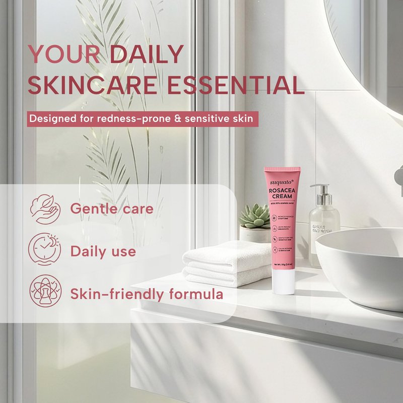 suquato 10% Azelaic Acid Cream – Rosacea Treatment for Face & Redness Reducing Face Cream – Redness & Blemish Care for Sensitive Skin – Lightweight Daily Use 30g