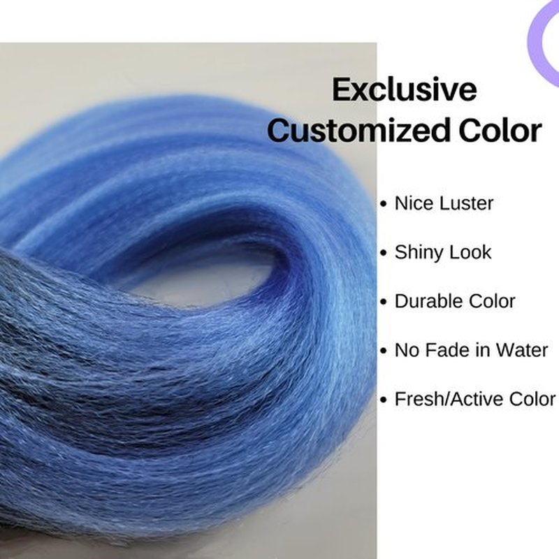 Blue Ombre Braiding Hair Pre Stretched Knotless Braiding Hair Synthetic Black Lake Blue Box Braid Hair Extension for Braiding (Pack of 6)