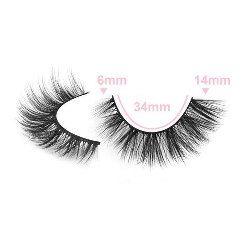 JIMIRE Wispy Faux Mink Cat Eye Lashes Fluffy Crossed Volume False Eyelashes Natural Look Handmade Premium Quality Reusable 16 Pairs Pack