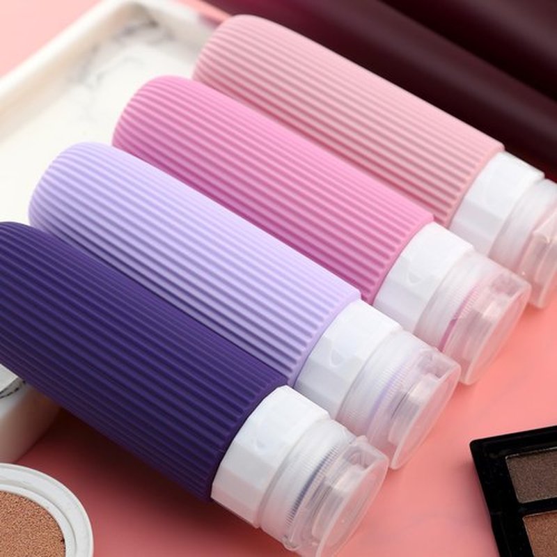 Mrsdry Travel Bottles for Toiletries, Tsa Approved 3oz Portable Travel Bottles, BPA Free Leak Proof Squeezable Travel Size Containers, Portable Silicone Bottles for Toiletries (4 Pack)