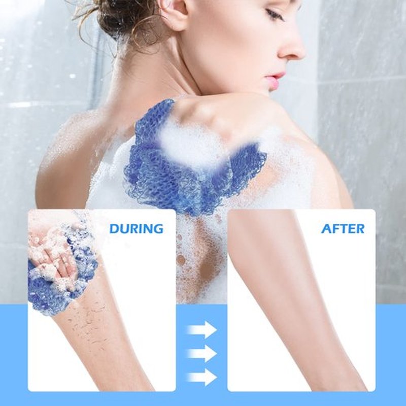 3 Pieces African Net Sponge, African Exfoliating Net Rip-Resistant Loofah Exfoliating, Body Back Scrubber for Shower, Long Nylon Exfoliating Back Washcloth Towel for All Skin Daily Use