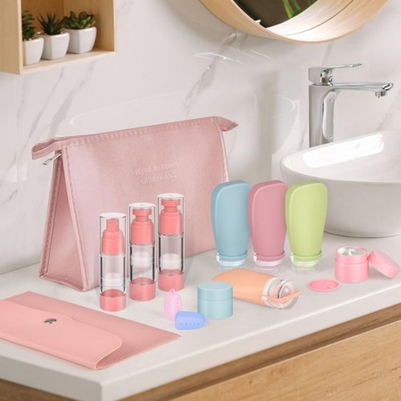 Noideeer 19 Pack Travel Bottles for Toiletries, TSA Approved Refillable Squeezable Leak Proof Silicone Travel Size Toiletries Containers for Shampoo Conditioner Lotion, BPA Free