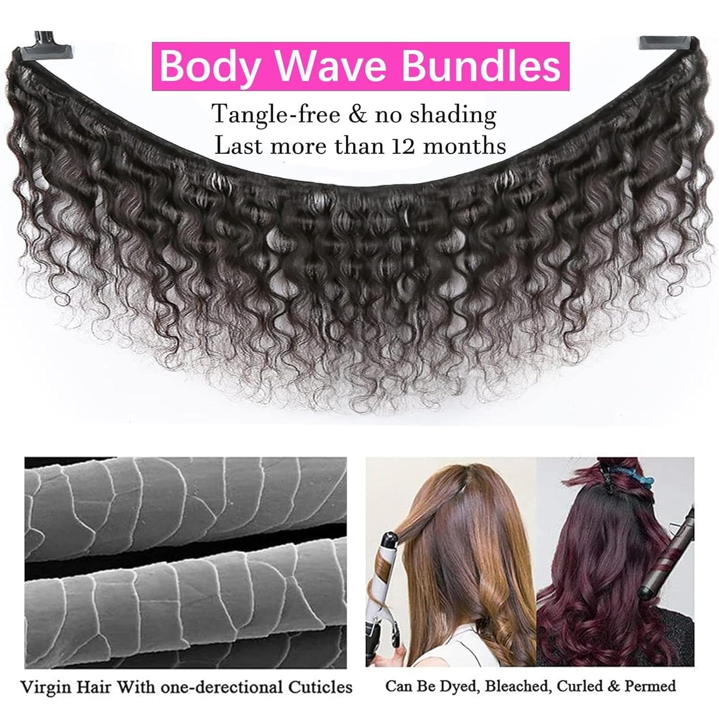 ADOIFAIR 12A Brazilian Human Hair Bundles Body Wave 26 inch Single Bundle Virgin Hair Bundles Body Wave Bundles Human Hair Double Weft One Bundles Natural Black Color