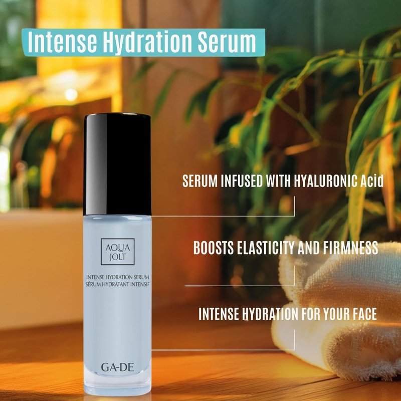 GA-DE Aqua Jolt Intense Hydration Serum - Face Serum with Hyaluronic Acid and Aquaxyl Technology - with Vitamin E and Ginger Root Extract - 1 oz