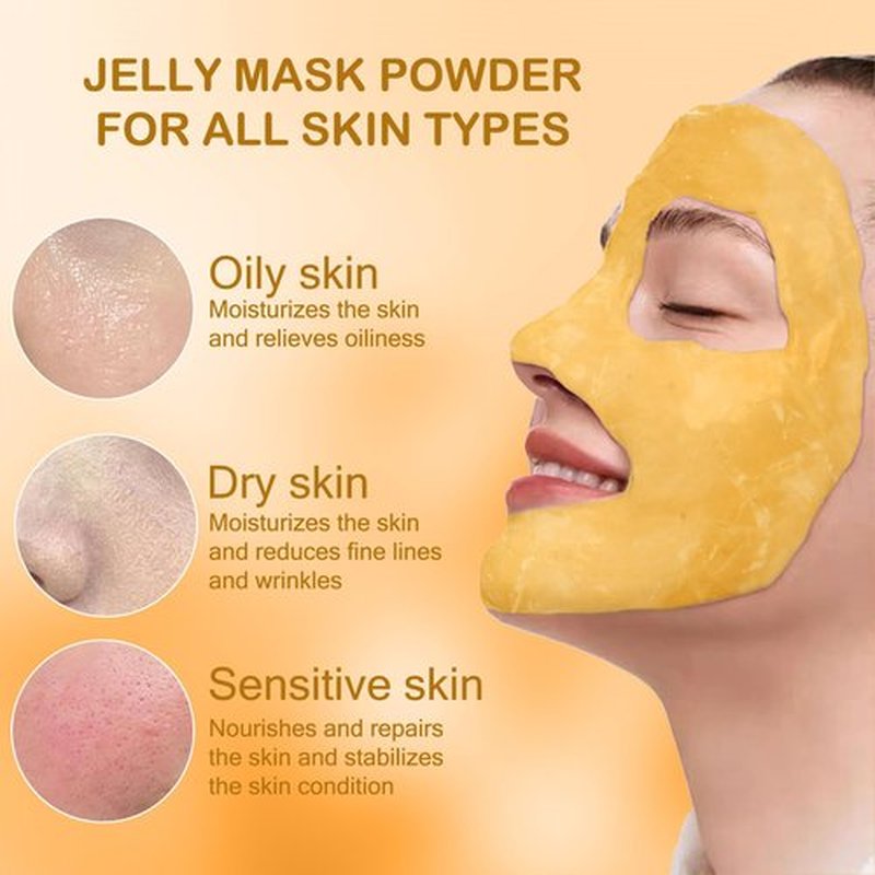 CarPerif Jelly Mask for Facials Professional Natural Gel Face Masks, Hyaluronic acid Hydrating Rubber Mask Jar Face Mask SkinCare 23 Fl Oz (Vitamin C)