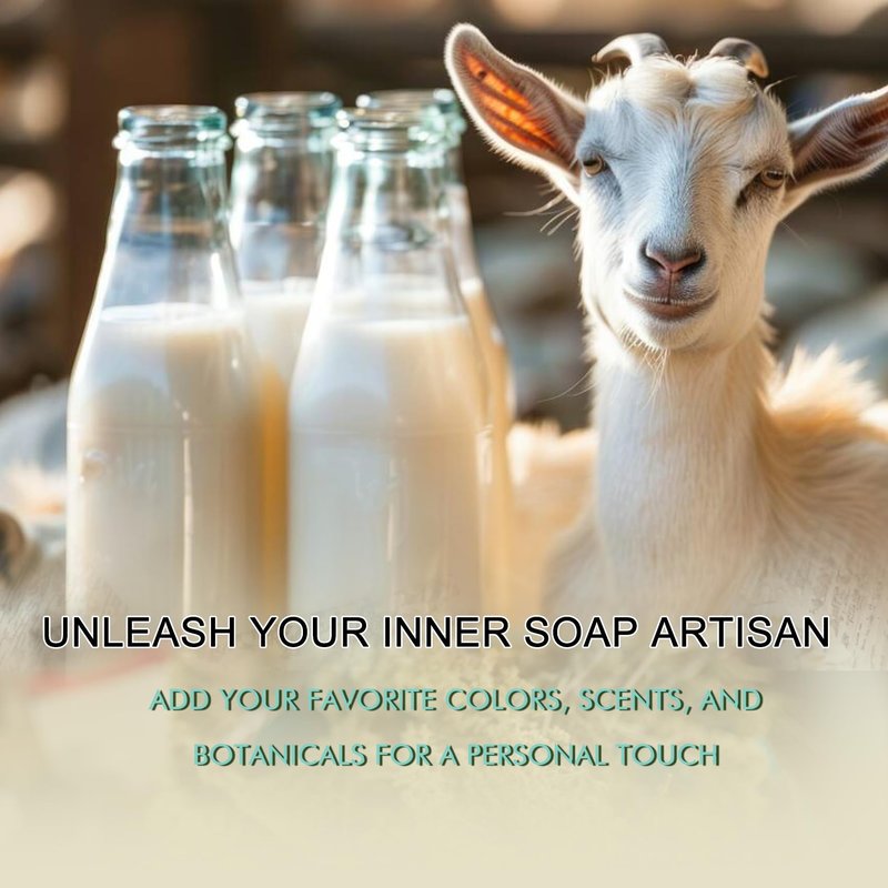 2lb Glycerin Soap Base - Scented Melt and Pour Soap Base for DIY Crafting, Easy to Cut, Vegan and Cruelty-Free, Moisturizing and Gentle on Skin, Perfect for Soap Making Supplies (Goat Milk, 2 Pound)
