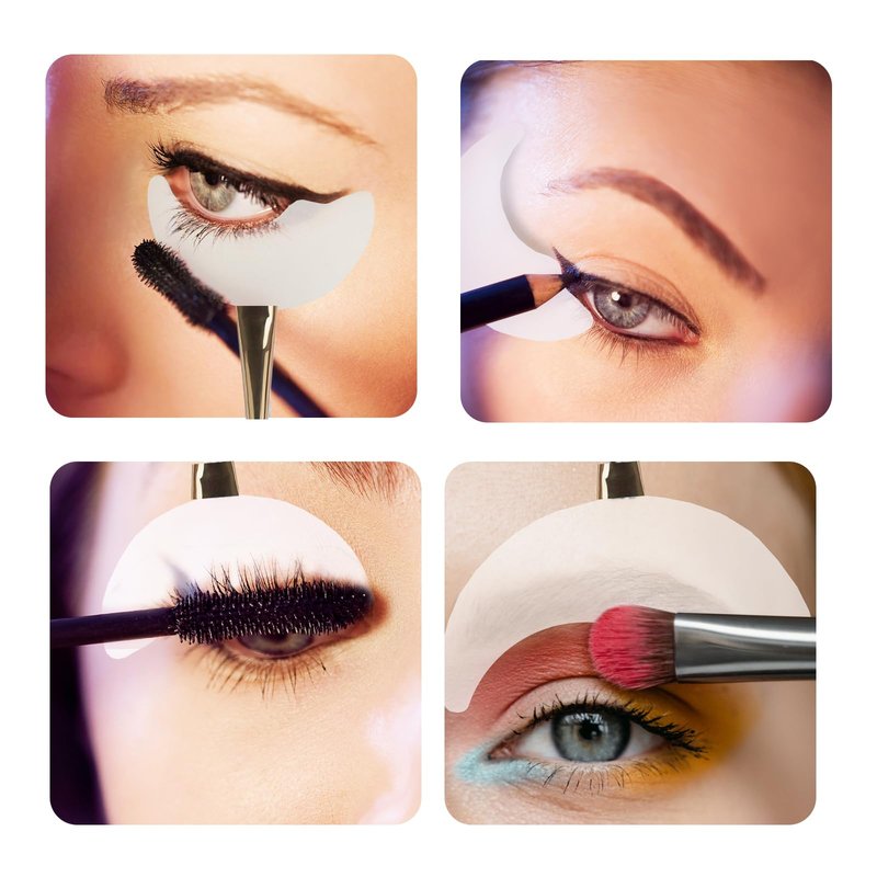 2 Pcs Mascara Guard Shields, Eyelash Eyeline Eyeshadow Shield Guard, Silicone Reusable Eye Makeup Tool, Upper/Lower Eye Guards to Prevent Makeup Residue