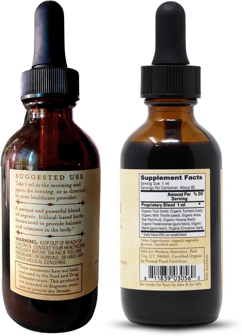 Organic Turmeric, Frankincense & Myrrh Herbal Supplement - Energy, Detox & Immunity Boost | Non-GMO Vegan Tonic - 2oz Liquid Drops