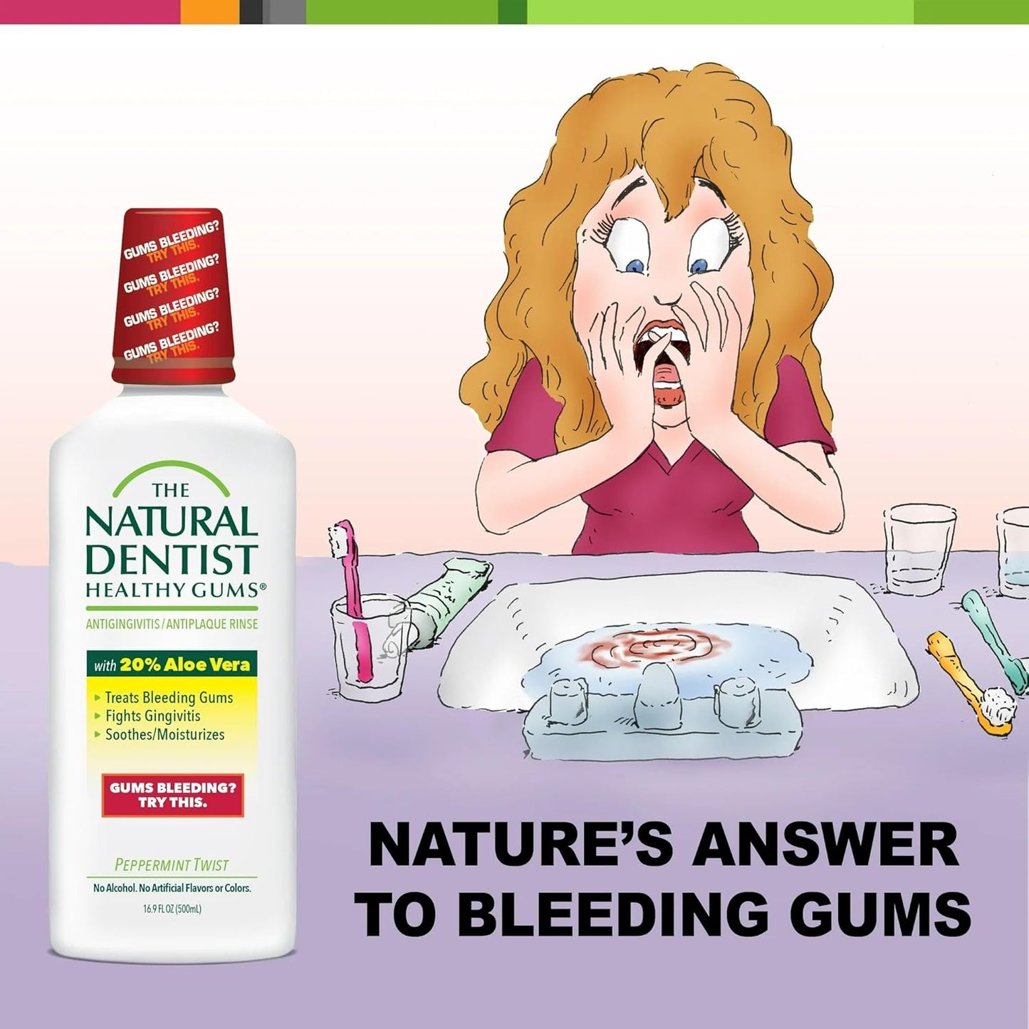 The Natural Dentist Antigingivitis Rinse, Peppermint Twist - 16.9 oz - 2 pk