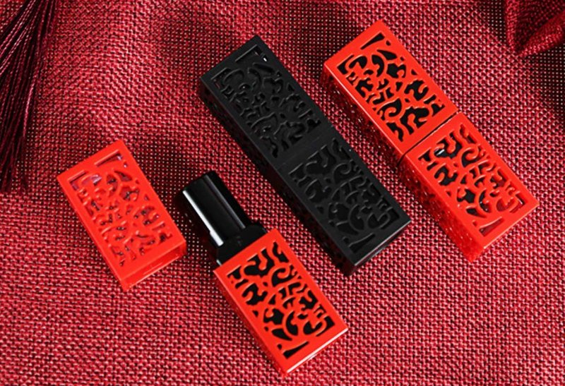CTKcom Lip Balm Tubes Empty Hollow-out Black Plastic Lip Lipstick Tube Refillable Lip Balm Storage Containers for DIY Homemade Lipstick Lip Balm, Square Tube,10 Pack