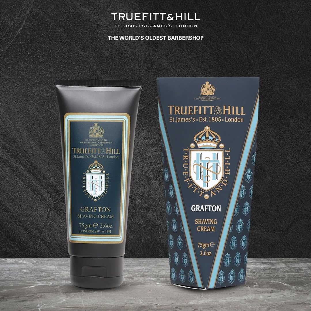 Truefitt & Hill Shaving Cream Tube - 1805 - Premium Glycerin-Based Lather, Smooth Glide, and Hydration for a Luxurious Shave - 2.65 oz