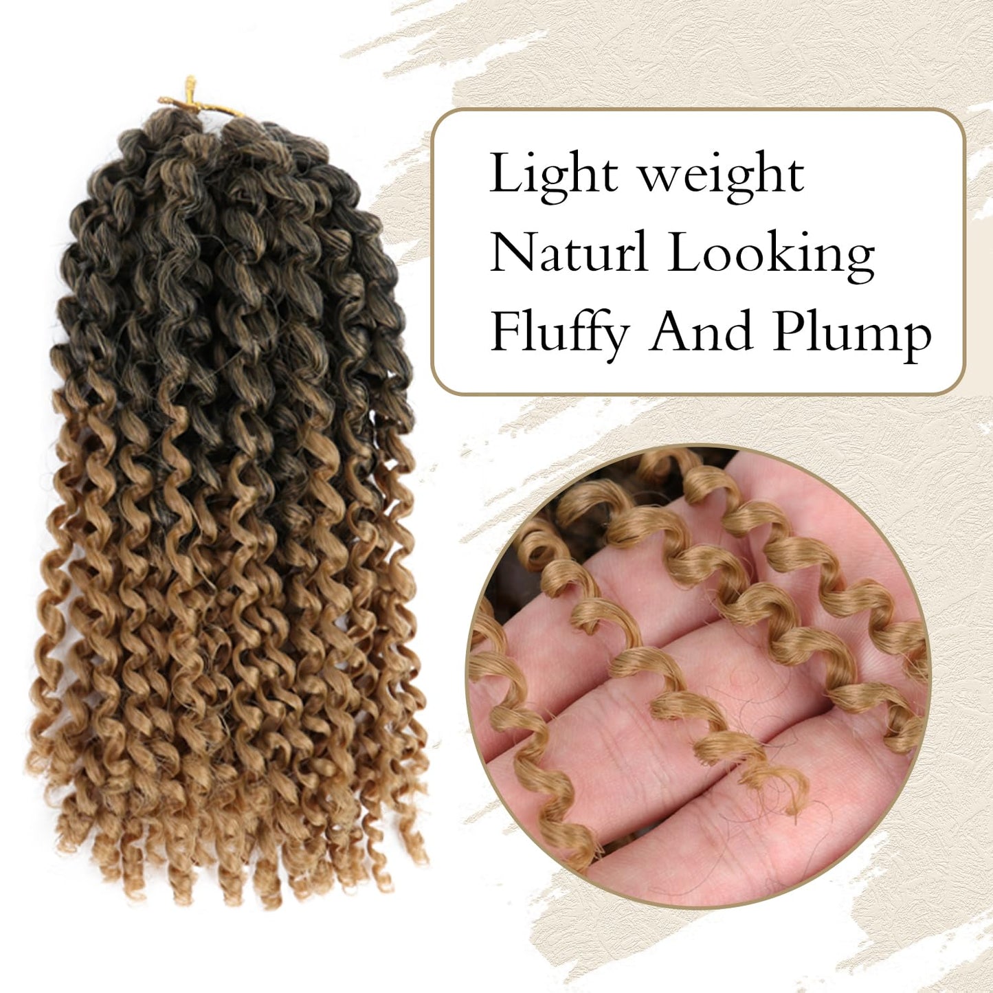 Short Passion Twist Crochet Hair Kinky Curly Braiding Hair for Black Women Crochet Braids with Curly Texture Hair Extensions (6 Packs, 12 Inch,T27)