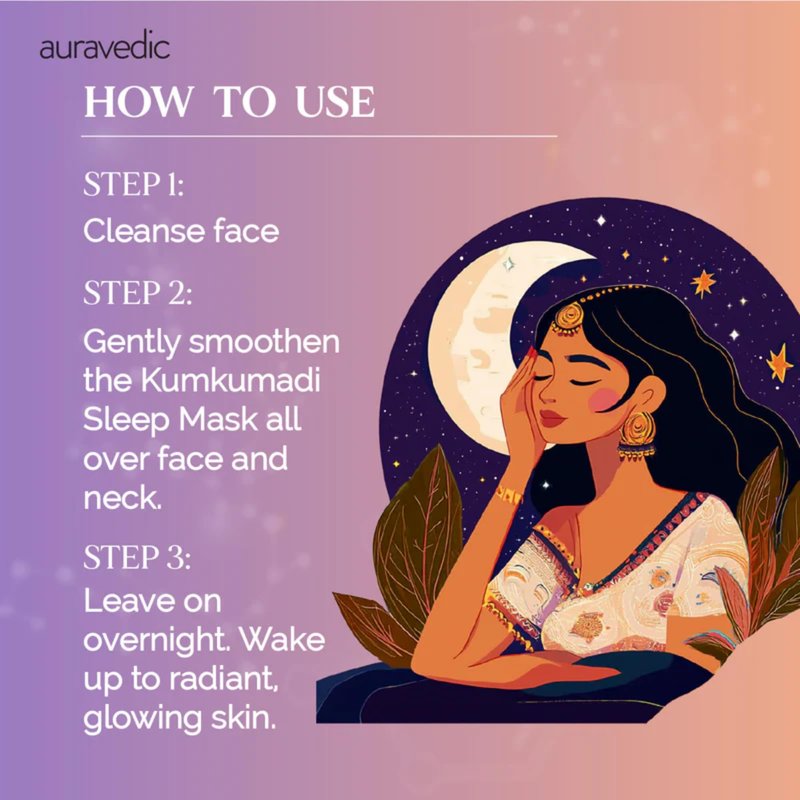 Auravedic Kumkumadi Overnight Face & Sleeping Mask | Deep Hydration & Plumping Night Treatment for Radiant-Looking Skin | Ayurvedic Face Mask for Dull, Dry Skin | 1.76 Oz (50g)
