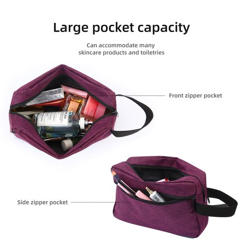 Icramsy Travel Toiletry bag Toiletry bag for women men Hanging toiletry bag Cosmetic bag Travel accessories Gift for Women Men (Deep purple)
