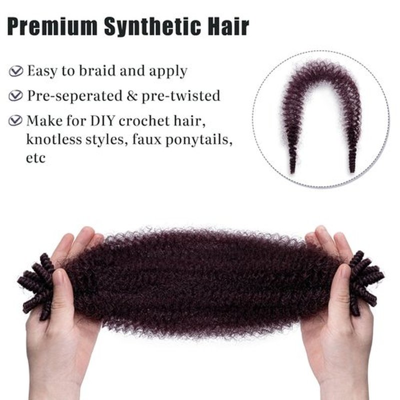 Hairro Passion Twist Hair 24 Inch, Soft Locs Crochet Hair, Pre Twisted Springy Afro Twist Hair, Marley Twist Braiding Hair for Faux Locs Synthetic Hair for Black Women 2 Packs #99J Burgundy Red