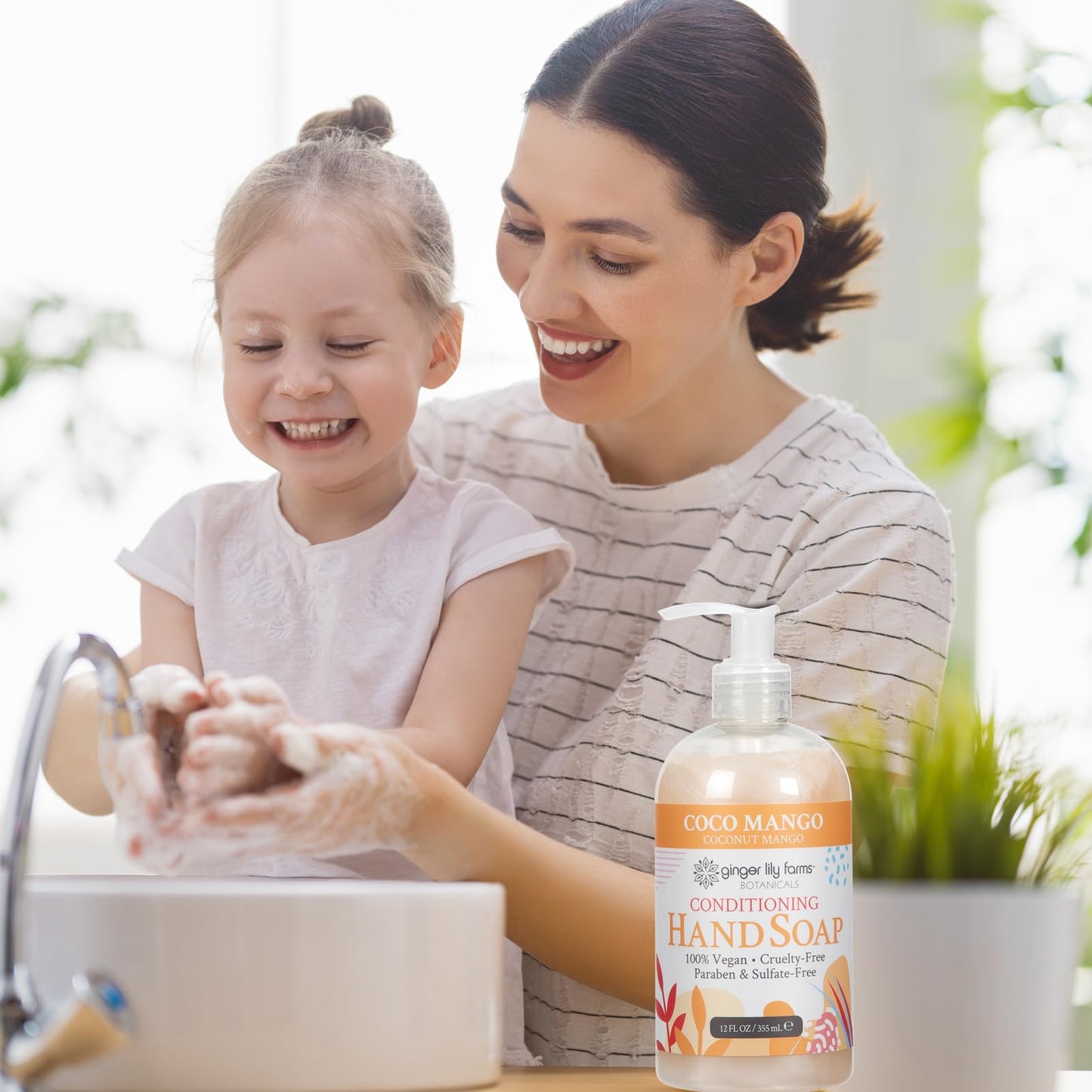 Ginger Lily Farms Botanicals Conditioning Liquid Hand Soap, Coco Mango, 100% Vegan & Cruelty-Free, Coconut Mango Scent, 12 Fl Oz