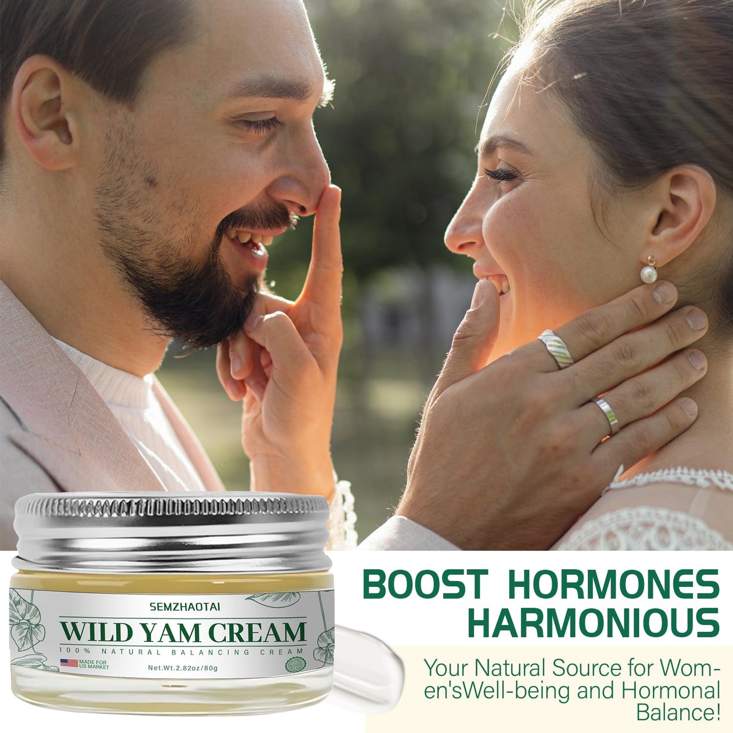 Organic Wild Yam Cream - Hormone Balance & Menopause Relief, Supports Hot Flashes & Night Sweats, 2.82 oz - Designed for the U.S. Market by SEMZHAOTAI